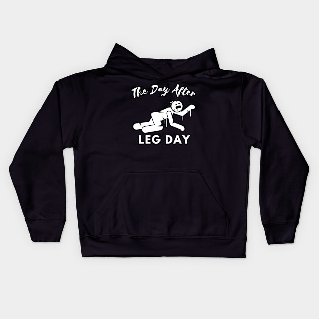 The Day After Leg Day Zombie Edition Kids Hoodie by Statement-Designs